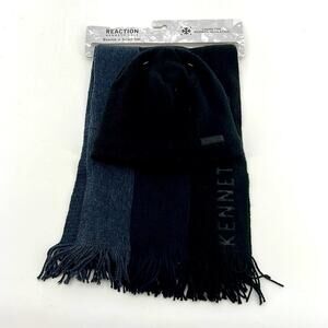Reaction Kenneth Cole Scarf and Beanie Set - Navy - One Size - NWT
